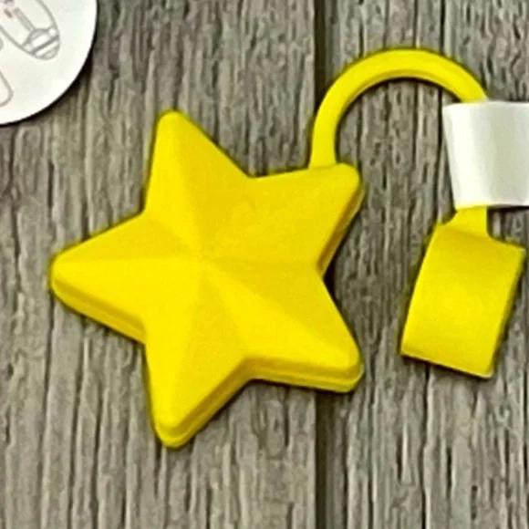 New Target Bullseye Playground Holiday Yellow Star Novelty Straw Topper Cover - Picture 4 of 4